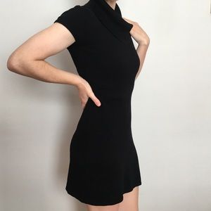 Cowl neck little black dress